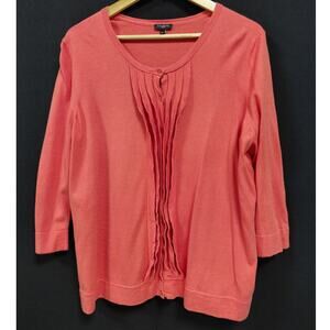 TALBOTS WOMAN Coral Cardigan Plus Solid Knit Women Size 2X